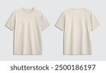 Blank short sleeve t shirt mockup, front and back view, isolated on white, plain t shirt mockup for design presentation.