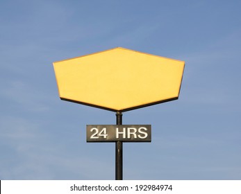 Blank Sign With 24 Hours Underneath