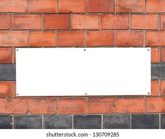 Blank Sign On Brick Wall