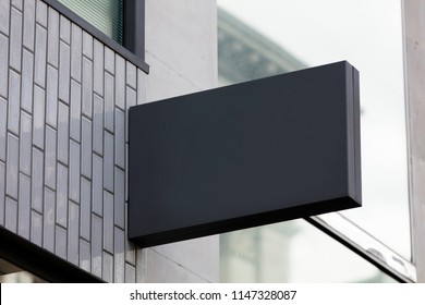 Blank Sign Outside A Shop Or Restaurant With Copy Space