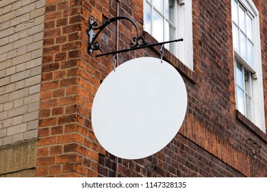 Blank Sign Outside A Shop Or Restaurant With Copy Space