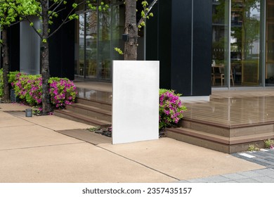 Blank signboard mockup in the urban environment, empty space to display your advertising or branding campaign