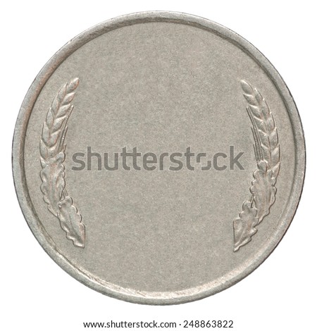 Blank silver medal on a white background