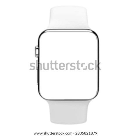 A blank smartwatch with a white strap, designed for displaying customizable watch faces and apps.