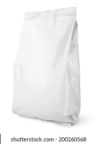 Blank Snack Bag Package Isolated On White With Clipping Path