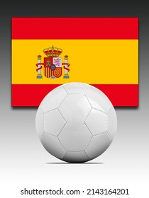 Blank Soccer Ball With Spain National Team Flag.