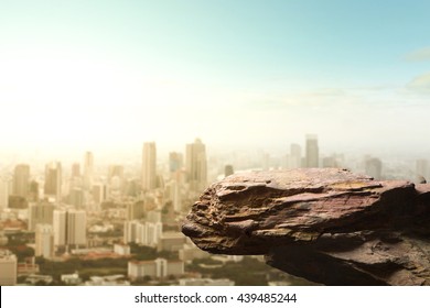 Blank Space Of Cliff Edge On Modern Skyscraper Top View