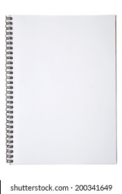Blank Spiral Notebook, Isolated On White