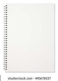 Blank Spiral Notebook Isolated On White Background
