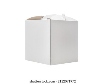 Blank Square Box. White Box Isolated On White Background.