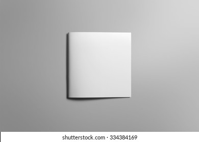Blank square brochure magazine isolated on grey, with clipping path, changeable background - Shutterstock ID 334384169