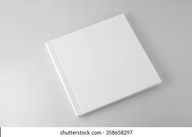 Blank square cover book template on gray background - Shutterstock ID 358658297