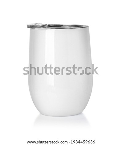 Blank Stainless Steel Stemless Wine Glass Tumbler for Branding isolated on white with clipping path 商業照片 © 