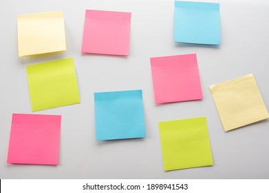 blank Sticker notes on the white background. Mockup sticky Note Paper. empty sheets for notes on a white bulletin board - Shutterstock ID 1898941543