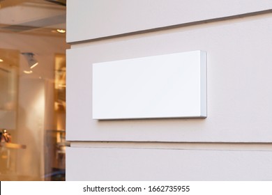 Blank store signage sign design mockup isolated, Clear shop template. Street hanging mounted on the wall. Signboard for logo presentation. Metal cafe restaurant bar plastic badge black white.  - Shutterstock ID 1662735955