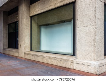 Blank Store Window By The Street Corner