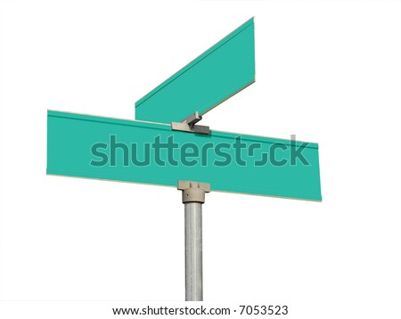 Blank Street Signs Isolated On White Stock Photo (Edit Now) 7053523