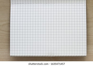 blank striped notebook white paper line pattern on wood table