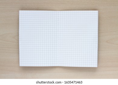 blank striped notebook white paper line pattern on wood table