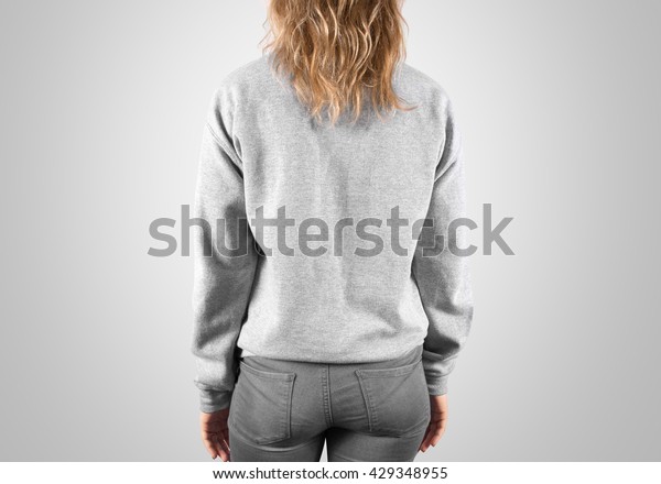 Blank Sweatshirt Mock Back Side View Stock Photo (Edit Now ...