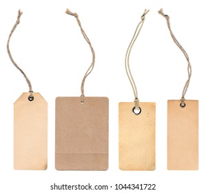 Blank Tag Lable Collection On Product For Show Price Or Discount Isolate On White Background