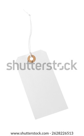 Blank tag with string isolated on white