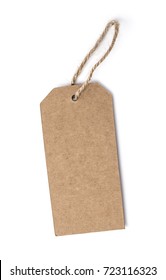 Blank Tag Tied With String. Price Tag, Gift Tag, Sale Tag, Address Label.