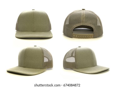 Blank tan cap isolated on white background. Multiple angles included. Great for mock ups.