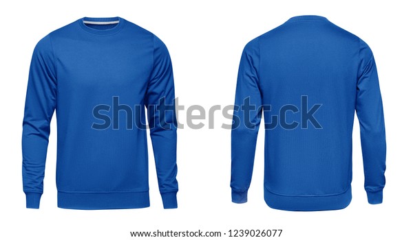 Blank Template Mens Blue Sweatshirt Long Stock Photo (Edit Now) 1239026077