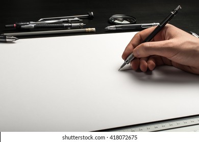 Blank template for sketch, hand drawn projects, mockups - Shutterstock ID 418072675