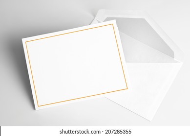 Blank  Thank You Or Greeting Card And Envelope