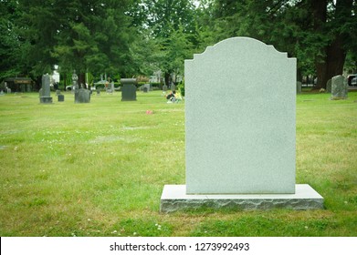 Blank tombstone in old cemetery
