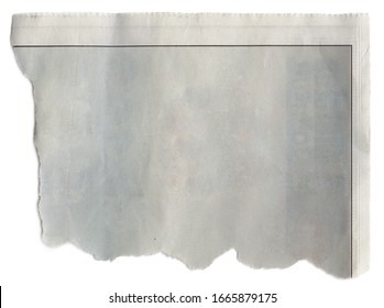 Blank Torn Newspaper Clipping, Isolated On White Background.