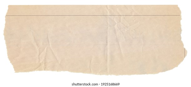 Blank Torn Newspaper Clipping, Isolated On White Background.