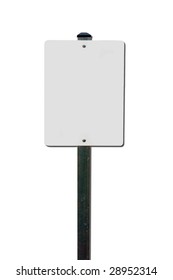 Blank Traffic Sign Post Isolated Over White