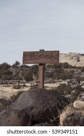 Blank Trail Sign At Capitol Reef National Park