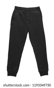 Blank training jogger pants color black front view on white background
 - Shutterstock ID 1193349730