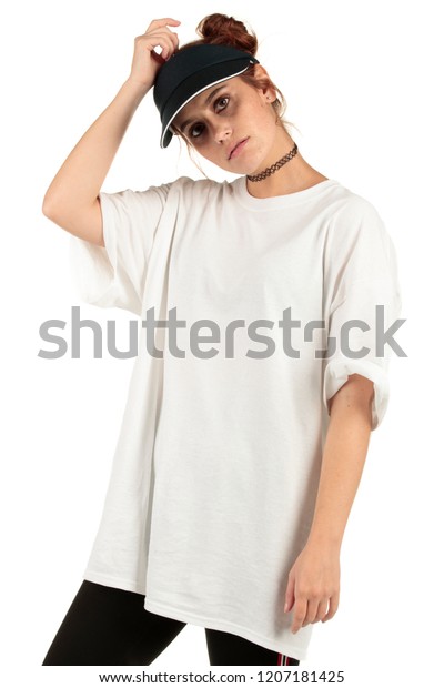 Download Blank Tshirt Mockup Cool Streetwear Fashion Stock Photo Edit Now 1207181425