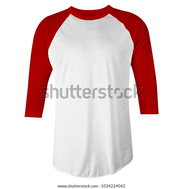 Download Blank Tshirt Red Maroon Raglan 34 Stock Photo (Edit Now) 1034224042