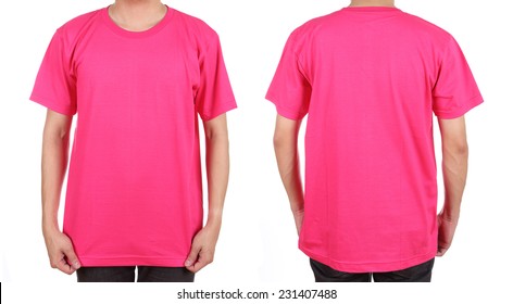 pink t shirt plain front and back