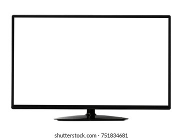 Blank TV Display On White Background