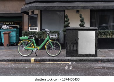 Blank Urban Glued Posters Mockups In The City Environment, Empty Space To Display Your Designs