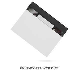 Blank VHS Video Tape Mockup. Analog Movie Cassette Box With Copy Space. Clipping Path