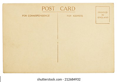 Blank Vintage Postcard Isolated on White Background