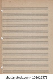 Blank Vintage Sheet Music With Copy Space.