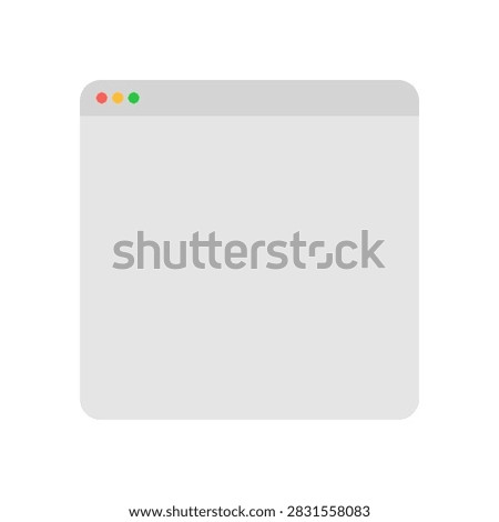 Blank Web Browser Window Mockup Flat Vector UI Element Template for Website Design Isolated
