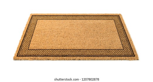 Blank Welcome Mat Isolated on White Background.