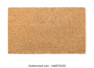 Blank Welcome Mat Isolated on White With Clipping Path - Ready For Your Own Text and Background.