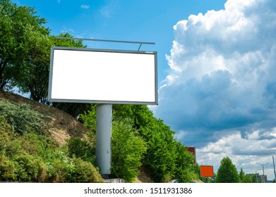 Blank White Advertising Billboard On Hillside Stock Photo 1511931392 ...