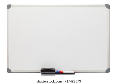 Blank White Board Isolated On White Background.